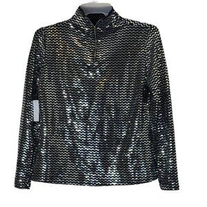 Women Black | Silver Top  Size L
